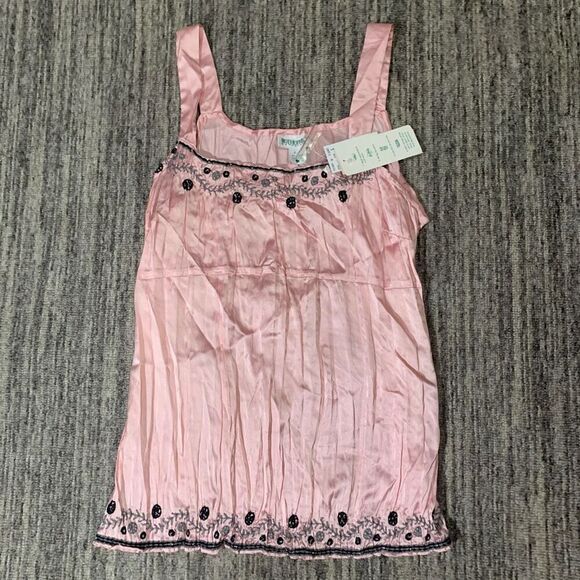 Motherhood Maternity Womens Large Sleeveless Blouse Pink‎ Babydoll Embroidered - Picture 1 of 6